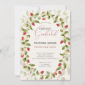 フレッシュ スウィート ストロベリー 卒業発表 招待状 (正面)