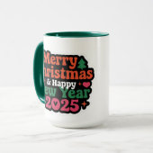 フレッシュ・スタート、ホット・ドリンク | ハッピーニューイヤー2025マグカップ マグカップ (正面左)