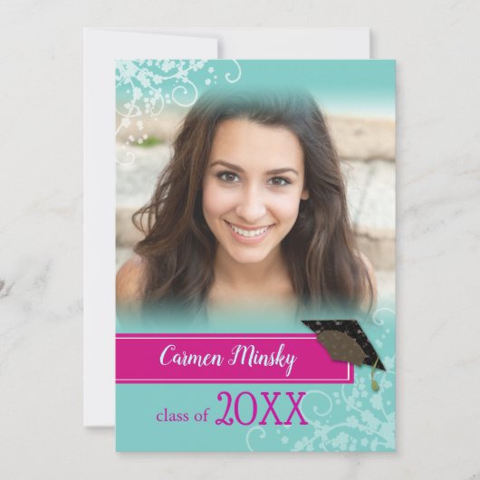 フレッシュ スワイリー 卒業写真 発表 招待状 (正面)