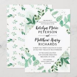 フレッシュ フォリア ボタニカル ウォーターカラー ダイヤモンド ウェディング 招待状
