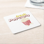 フレッシュ·ポップコーン スクエアペーパーコースター (アングル)