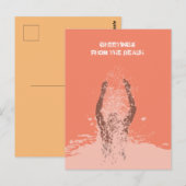 フレッシュ モノクローム グランジ マン ウォーター スプリンクラー QR コード ポストカード (正面/裏面)