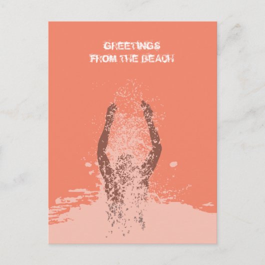 フレッシュ モノクローム グランジ マン ウォーター スプリンクル QR コード ポストカード (正面)