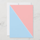 フレッシュ&ライトピンクブルーモダンベビーシャワーきらめく 招待状 (裏面)