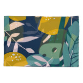 フレッシュ・レモン：重複するヴィンテージ・パターン 枕カバー (裏面)