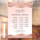 フレッシュ ローズゴールド マーブル アゲート ビューティー サロン アワー ウィンドウサイン (シート2)