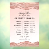 フレッシュ ローズゴールド マーブル アゲート ビューティー サロン アワー ウィンドウサイン (シート3)