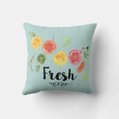 フレッシュ – 水彩の柑橘類 クッション (裏面)