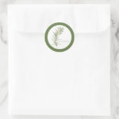 フレッシュROSEMARY小さな丸いステッカー(+文字)緑 ラウンドシール (バッグ)