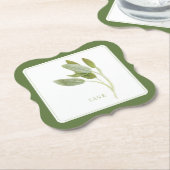 フレッシュSAGEブラケット紙コースター(+文字)グリーン ペーパーコースター (アングル)