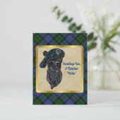 フレッチャークランバッジ&タータンチェックはがき ポストカード (スタンド正面)