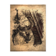 フレットを演奏しながらキノコに座っている幸せな小人