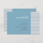 フレットストライプコーンフラワーRSVPカード招待状 出欠カード (正面/裏面)