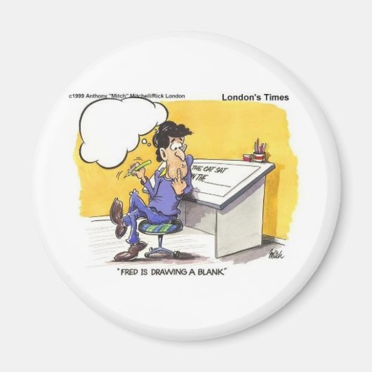 フレッドが軽率な空白の漫画おもしろいギフトを描く マグネット (正面)