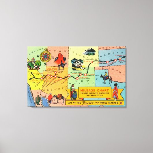 フレッドハービーホテルロケーツカトKSの地図 キャンバスプリント (正面)