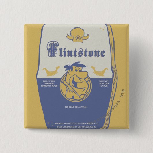 フレッドフリントストンビッグはっきりしたベリーウォッシュ 缶バッジ (正面)