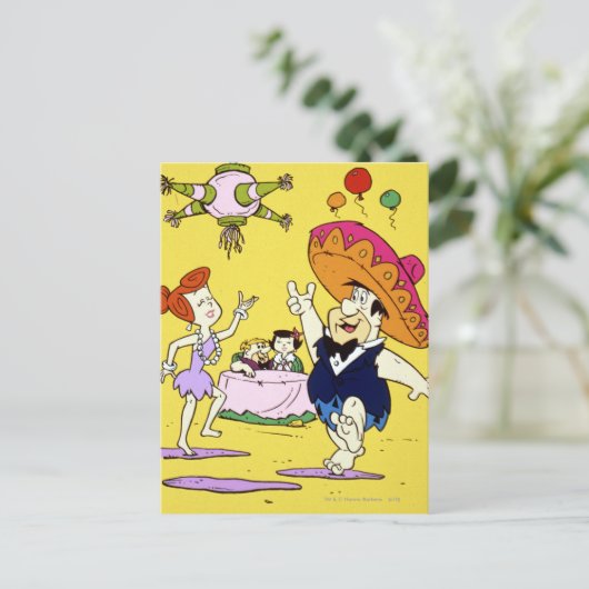 フレッドフリントストーンウィルマバーニーアンドベティフィエスタ ポストカード (スタンド正面)