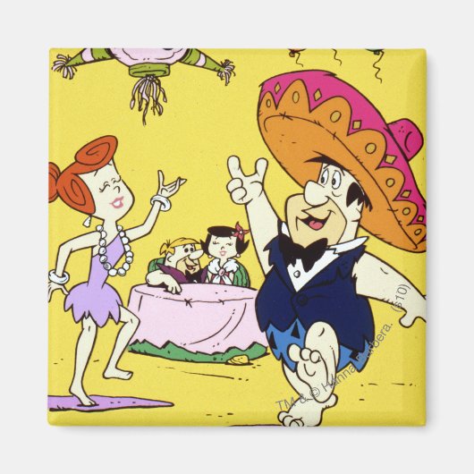 フレッドフリントストーンウィルマバーニーアンドベティフィエスタ マグネット (正面)