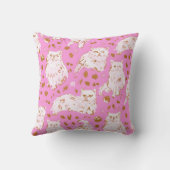 フレッド子猫のペルシャの金ゴールドのピンクの上品 クッション (裏面)