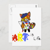 フレッド・ザ・キツネ – アーティスト ポストカード (正面/裏面)