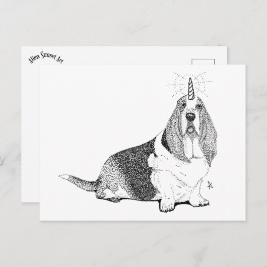 フレッド・ザ・バセットコーン ポストカード (正面/裏面)