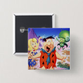 フレッド・フリントストーンの呪縛の下に 缶バッジ (正面&裏面)