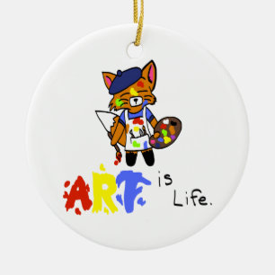フレッドFox-の芸術家 セラミックオーナメント