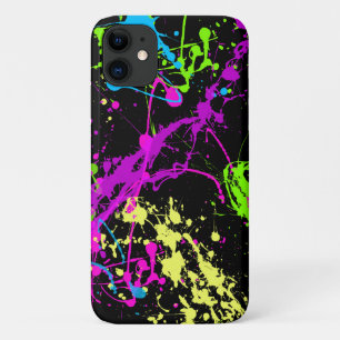 フレッファンキーシュレトロ絵を描（ばちゃばちゃ）跳ねるネオン80s 90s iPhone 11 ケース
