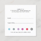 フレッモダンクールシュカラフル美しいサロン ロイヤリティカード (裏面)