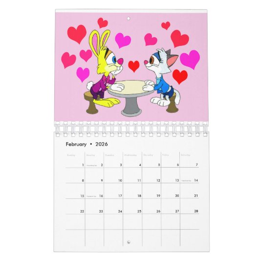 フレディとフレンズの小さな暦 カレンダー (2月 2026)