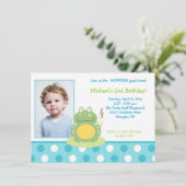 フレディザフロッグフォト誕生日招待状 招待状 (スタンド正面)