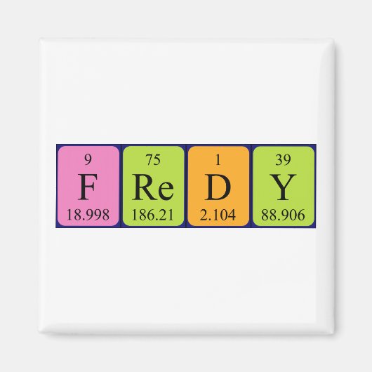 フレディ周期テーブル名磁石 マグネット (正面)