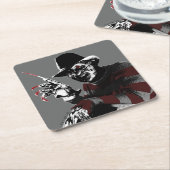 フレディ対ジェイソン | Freddy Seeing Red スクエアペーパーコースター (アングル)