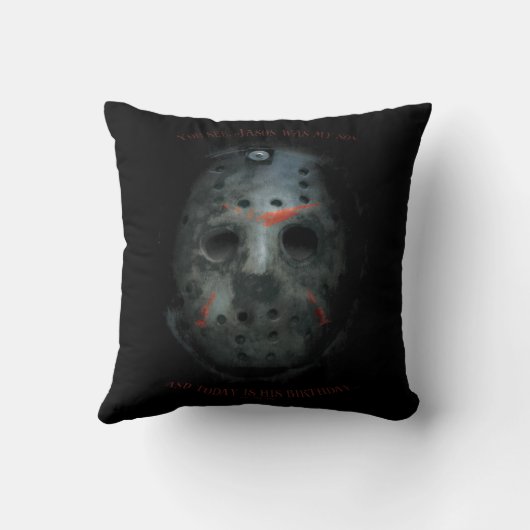 フレディ対ジェイソン | Jason Mask引用文 クッション (裏面)