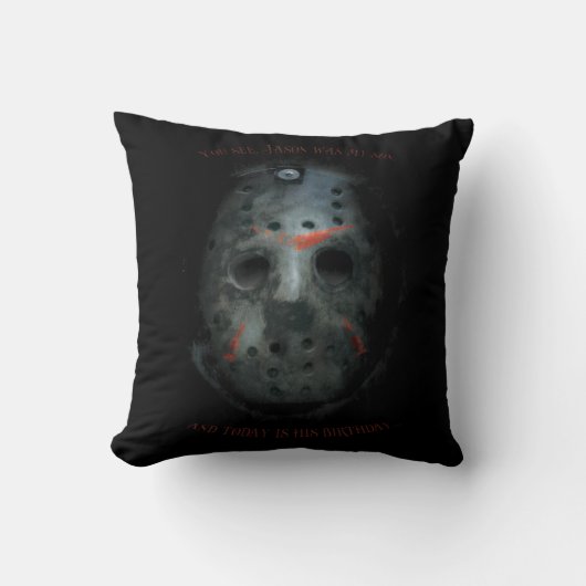フレディ対ジェイソン | Jason Mask引用文 クッション (正面)