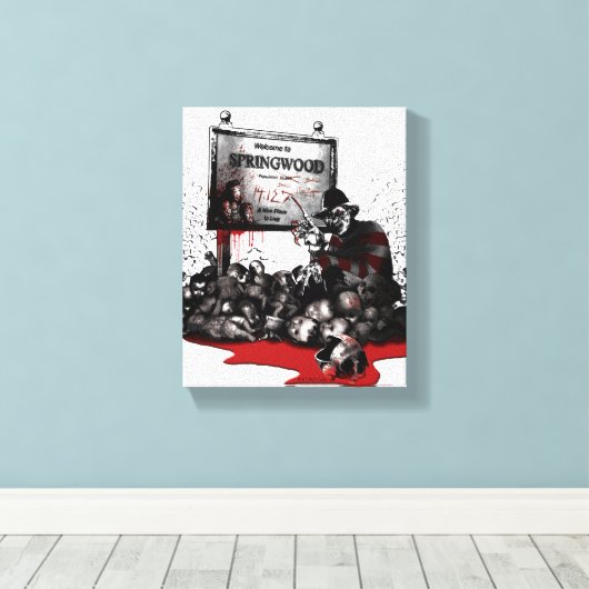フレディ対ジェイソン | Springwoodへようこそ キャンバスプリント (インサイチュ (ウッドフロア))