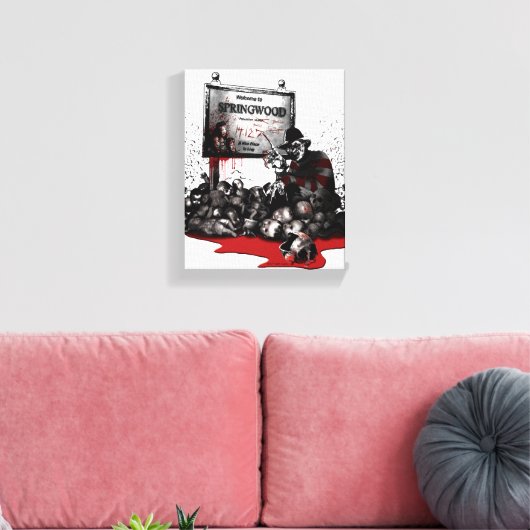 フレディ対ジェイソン | Springwoodへようこそ キャンバスプリント (インサイチュ (リビング))