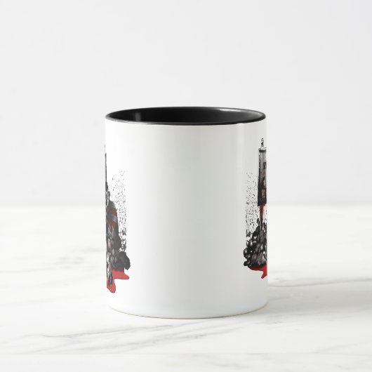 フレディ対ジェイソン | Springwoodへようこそ マグカップ (中央)