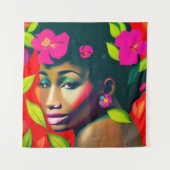 フレデリカ抽象芸術アフリカ系アメリカ人女性 タペストリー (正面)