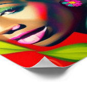 フレデリカ抽象芸術アフリカ系アメリカ人女性 ポスター (角)