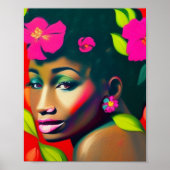 フレデリカ抽象芸術アフリカ系アメリカ人女性 ポスター (正面)