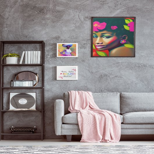 フレデリカ抽象芸術アフリカ系アメリカ人女性 ポスター