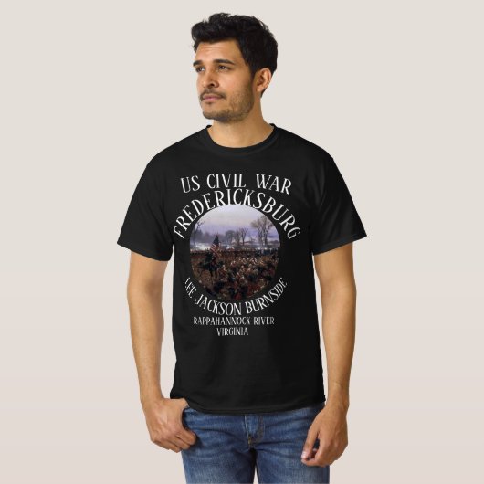 フレデリックスバーグの戦いアメリカ南北戦争リー・バーンサイド Tシャツ (正面フル)