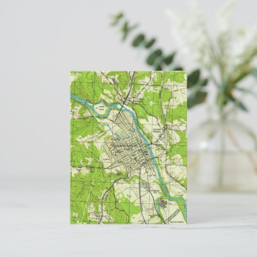 フレデリックスバーグ・バージニアのヴィンテージの地図(1944年) ポストカード (スタンド正面)