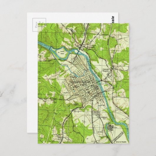 フレデリックスバーグ・バージニアのヴィンテージの地図(1944年) ポストカード (正面/裏面)