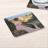 フレデリックバジールザピンクドレス スクエアペーパーコースター (アングル)