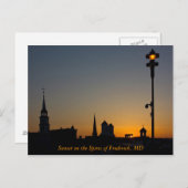 フレデリックメリーランド島の尖塔に沈む夕日 ポストカード (正面/裏面)