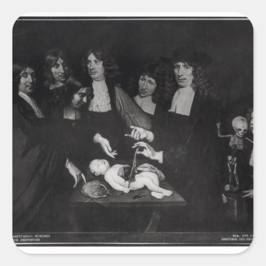 フレデリック教授の解剖学の授業 スクエアシール (正面)