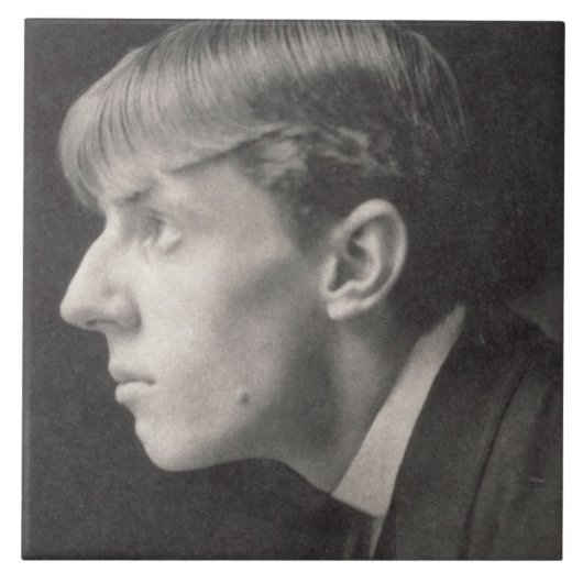 フレデリック著Aubrey Beardsley (1872-98年)のポートレート タイル (正面)