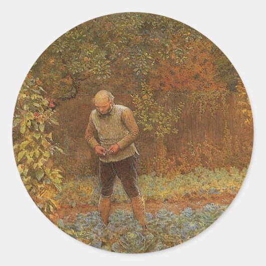 フレデリック・ウォーカーによる「アマチュア（コーチマンとキャベツ）」 ラウンドシール (正面)